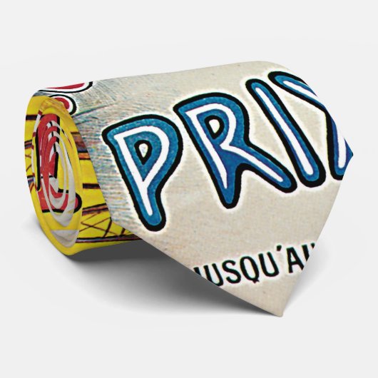 Vintage Reizen, Vliegtuigen, Lyon, Frankrijk Stropdas (Opgerold)