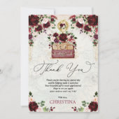 Vintage Reizen Vrijgezellenfeest Bourgondië Blush  Bedankkaart (Voorkant)