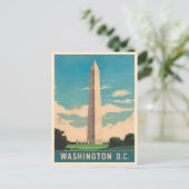 Vintage Reizen Washington Monument Retro Schildera Briefkaart (Staand voorkant)