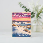 Vintage Reizen White Sands Nationaal Park Retro Briefkaart (Staand voorkant)