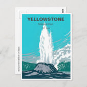 Vintage reizen Yellowstone National Park Wyoming Briefkaart (Voorkant / Achterkant)