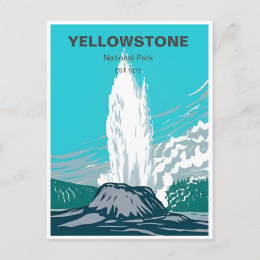 Vintage reizen Yellowstone National Park Wyoming Briefkaart (Voorkant)
