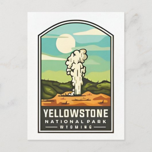 Vintage reizen Yellowstone National Park Wyoming Briefkaart (Voorkant)