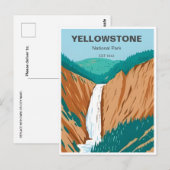 Vintage reizen Yellowstone National Park Wyoming Briefkaart (Voorkant / Achterkant)