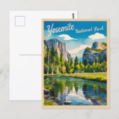 Vintage reizen Yosemite National Park Californië Briefkaart (Voorkant / Achterkant)