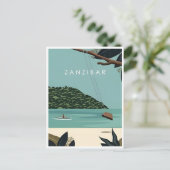 Vintage reizen Zanzibar Tanzania Afrika Meer Briefkaart (Staand voorkant)