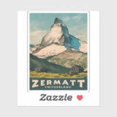Vintage Reizen Zermatt Zwitserland Retro Schildera Sticker (Vel)