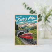 Vintage reizen Zwitserse Alpen Zwitserland Retro S Briefkaart (Staand voorkant)