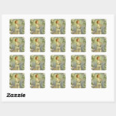 Vintage Religie, Christus de Goede Herder Vierkante Sticker (Vel)
