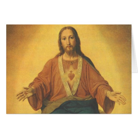 Vintage religie, Heilig Hart van Jezus Christus (Voorkant Horizontaal)