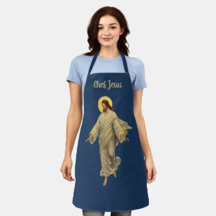 Vintage Religie, Jezus Christus loopt op water Schort