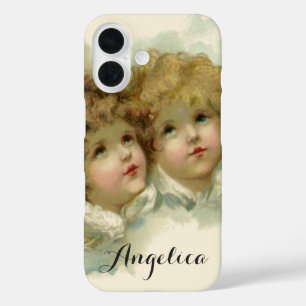 Vintage Religie, Victoriaanse engelen in de wolken iPhone 16 Hoesje