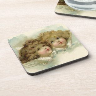 Vintage Religie, Victoriaanse engelen in de wolken Drankjes Onderzetter