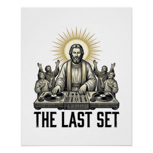Vintage Religieus DJ De Laatste Set Shirt Ontwerp_ Perfect Poster