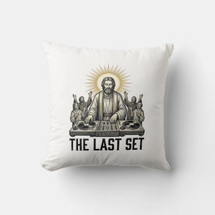 Vintage Religieus DJ The Last Set T-shirt ontwerp_ Kussen