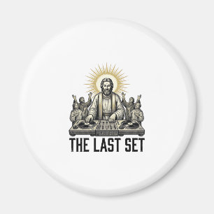 Vintage Religieus DJ The Last Set T-shirt ontwerp_ Magneet