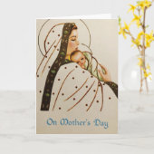 Vintage Religieus Moederdag Kaart (Gele Bloem)