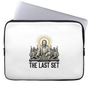 Vintage Religieuze DJ The Last Set T-shirt ontwerp Laptop Sleeve