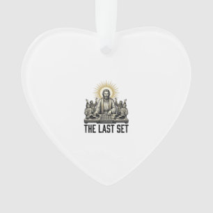Vintage Religieuze DJ The Last Set T-shirt ontwerp Ornament