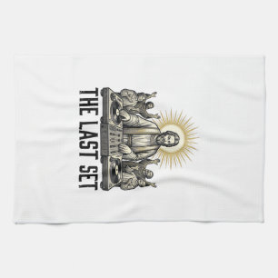 Vintage Religieuze DJ The Last Set T-shirt ontwerp Theedoek