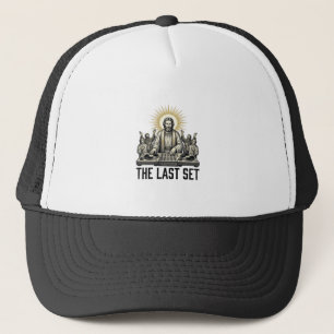 Vintage Religieuze DJ The Last Set T-shirt ontwerp Trucker Pet