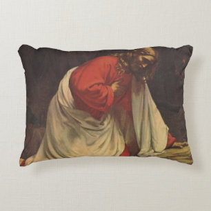 Vintage Religion Jezus Christus Hof van Gethsemane Accent Kussen