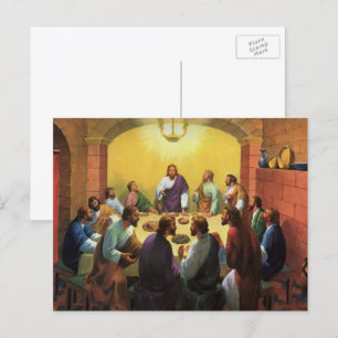 Vintage Religion, Laatste Avondmaal met Jezus Chri Briefkaart