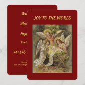 Vintage Religious Nativity Christmas Card Feestdagenkaart (Voorkant / Achterkant)