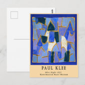 Vintage Remix Paul Klee Blauw Abstract Bauhaus Briefkaart (Voorkant / Achterkant)