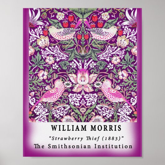 Vintage Remix William Morris Strawberry Thief Poster (Voorkant)