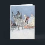 Vintage Rendier en Ar door Charles Robinson Feestdagen Kaart<br><div class="desc">De ' Russische prinsessen.  Een illustratie van Charles Robinson van de "Gelukkige Prins en Andere Verhalen" (1913).</div>