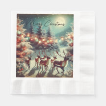 Vintage rendieren en kerstverlichting