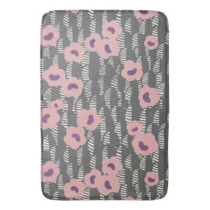 Vintage René Crevel Frans Art Deco Roze Bloemmotie Badmat