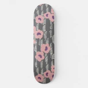 Vintage René Crevel Frans Art Deco Roze Bloemmotie Persoonlijk Skateboard