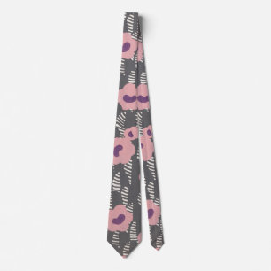 Vintage René Crevel Frans Art Deco Roze Bloemmotie Stropdas