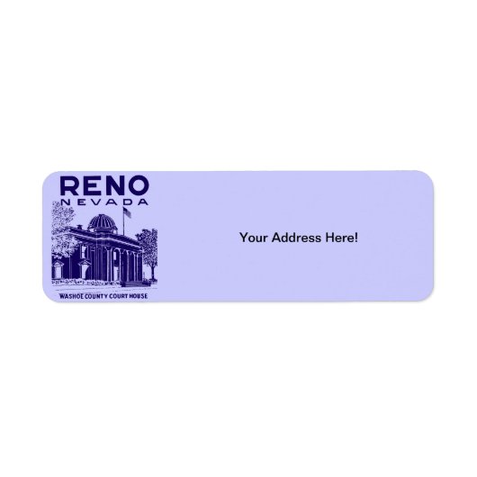 Vintage Reno Nevada Etiket (Voorkant)