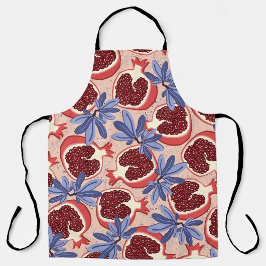 vintage repeating texture with stylized pomegranat schort (Voorkant)