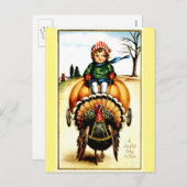 Vintage Reproduction Joyful Thanksgiving Briefkaar Feestdagenkaart (Voorkant / Achterkant)