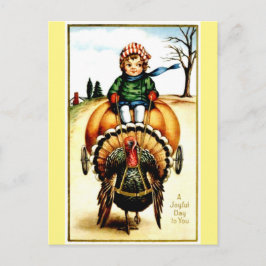 Vintage Reproduction Joyful Thanksgiving Briefkaar Feestdagenkaart