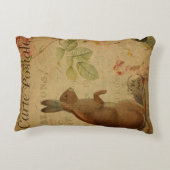 Vintage Reproduction Rabbit Briefkaart Accent Kussen (Achterkant)
