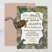 Vintage reptiel dieren verjaardagsuitnodiging
 kaart (Voorkant / Achterkant)