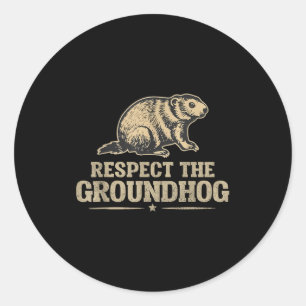 Vintage Respect De Bosmarmot Funny Bosmarmot Liefh Ronde Sticker