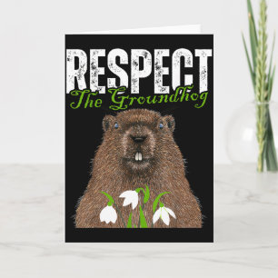 Vintage Respect De Bosmarmot Grappige Groundhog Da Kaart