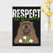 Vintage Respect De Bosmarmot Grappige Groundhog Da Kaart (Gele Bloem)