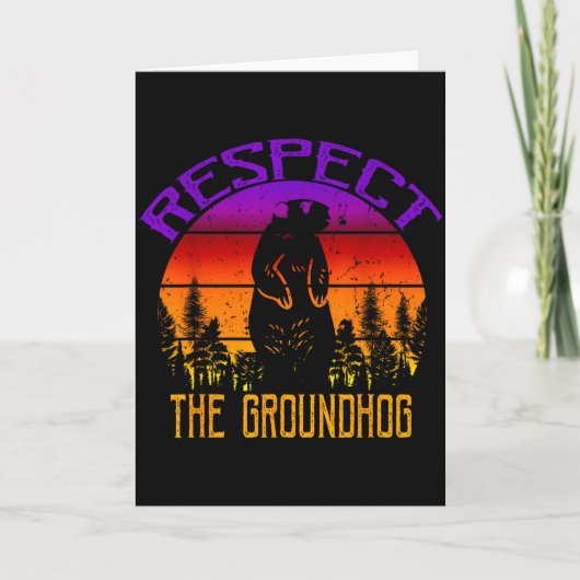 Vintage Respect De Bosmarmot Groundhog Day Kaart (Voorkant)