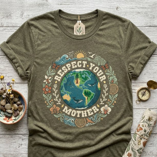 Vintage Respecteer Moeder Natuur Aardedag Tri-Blend Shirt