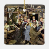 Vintage Restaurant Bar People Celebrparty Keramisch Ornament (Achterkant)
