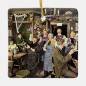 Vintage Restaurant Bar People Celebrparty Keramisch Ornament (Voorkant)