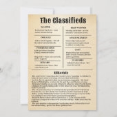 Vintage “Retirement Times” Newspaper Invitation  Kaart (Achterkant)