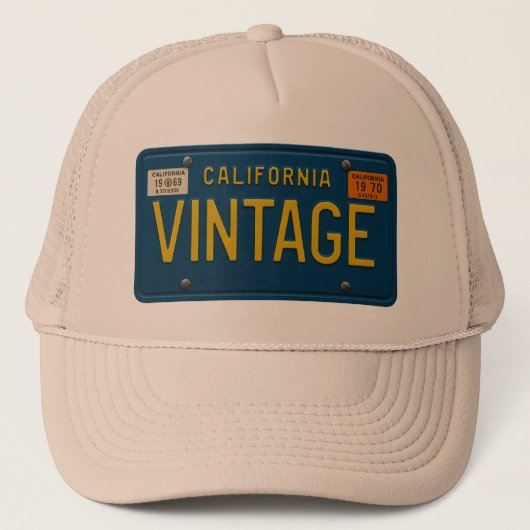 Vintage - Retro 1969 California License Plate Trucker Pet (Voorkant)